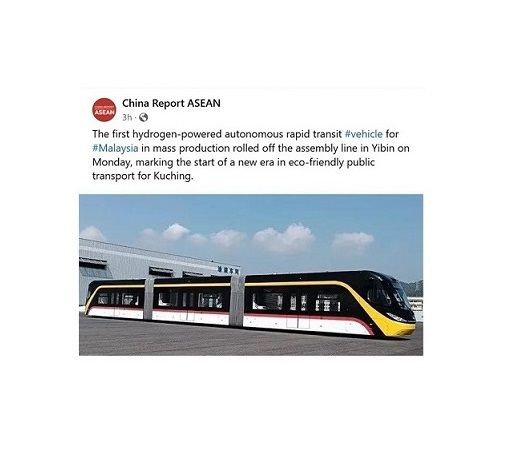 Malaysia’s new hydrogen-powered rapid transit vehicles roll off production line in China